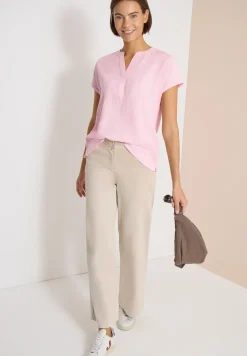 Blouse met overhangende schouders in seersucker kwaliteit