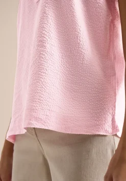 Blouse met overhangende schouders in seersucker kwaliteit