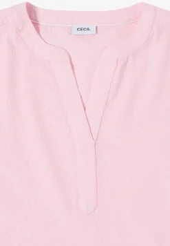 Blouse met overhangende schouders in seersucker kwaliteit