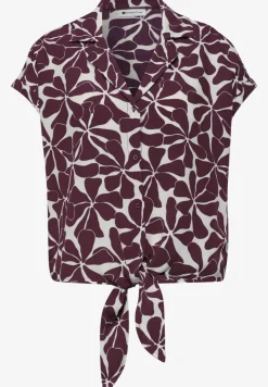 Blouse met overhangende schouders en bowlingkraag