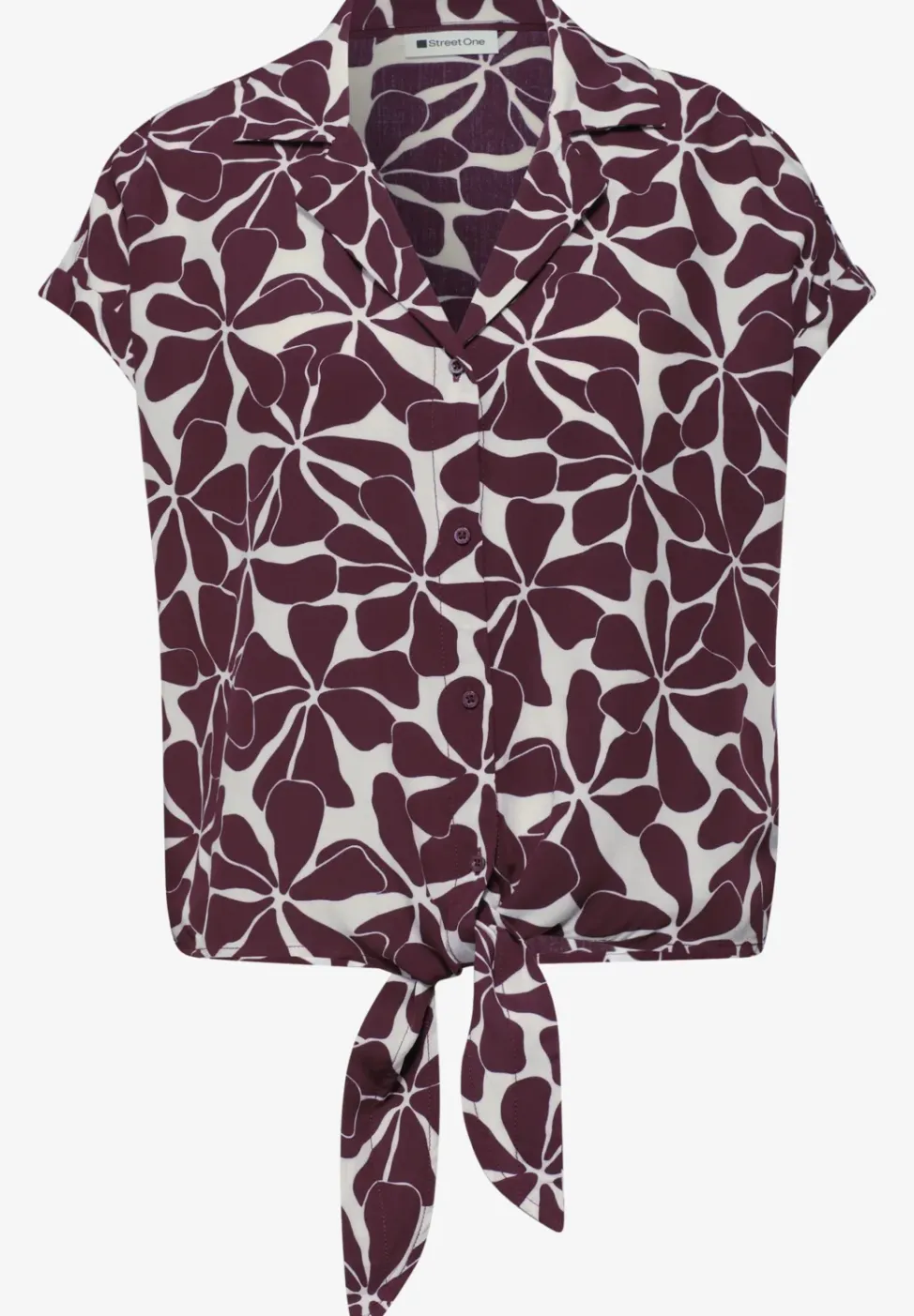 Blouse met overhangende schouders en bowlingkraag