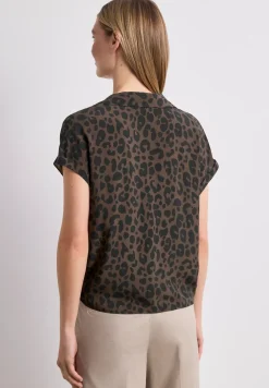 Blouse met overhangende schouders en bowlingkraag
