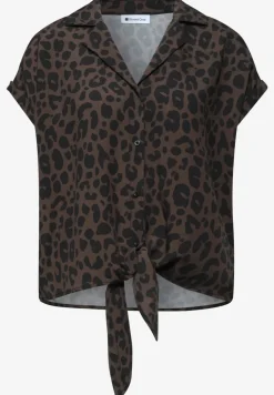 Blouse met overhangende schouders en bowlingkraag
