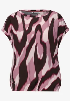 Blouse met overhangende schouders en getapete details