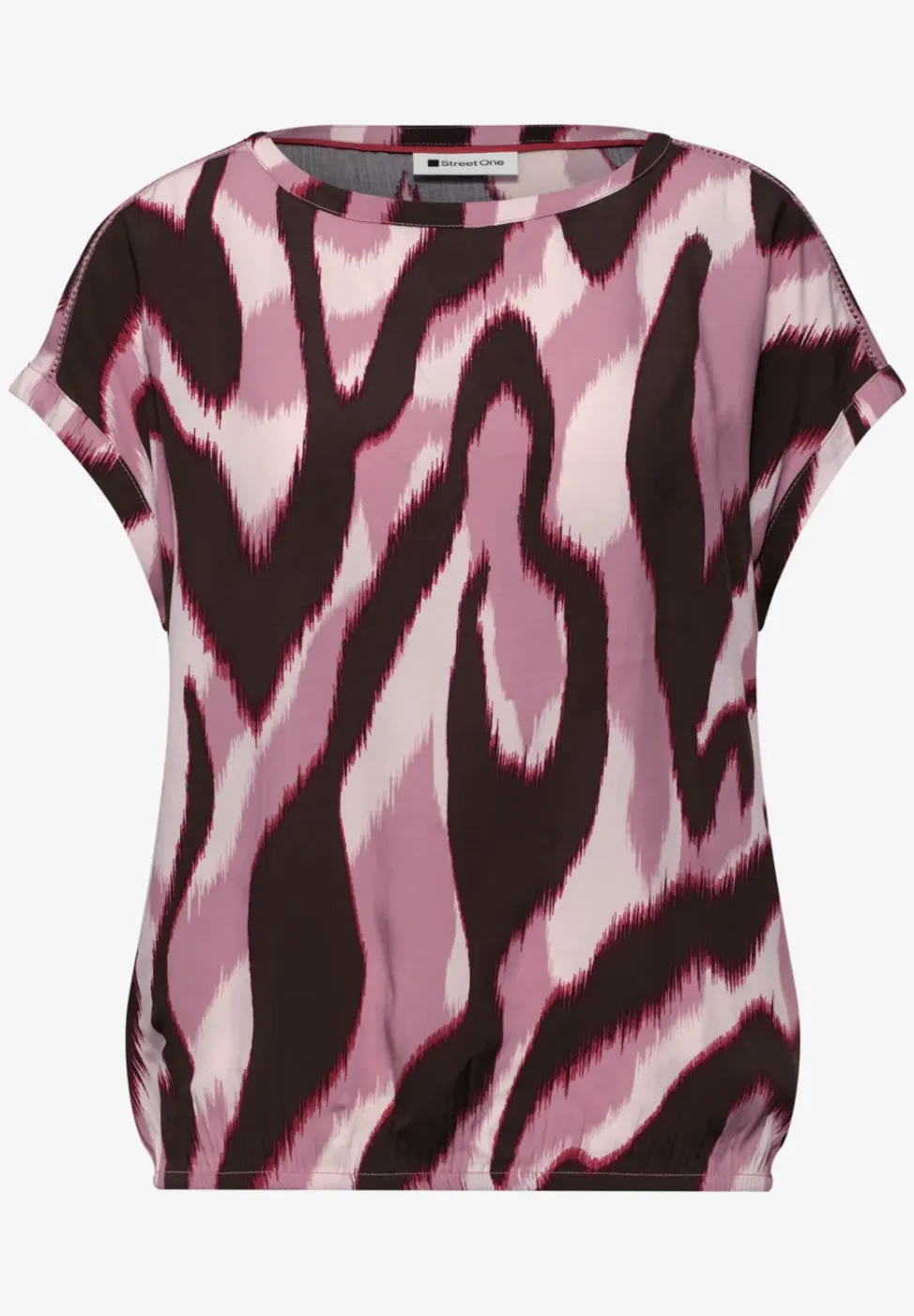 Blouse met overhangende schouders en getapete details