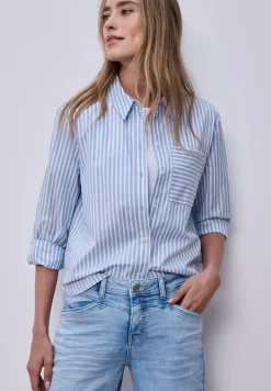 Blouse met overhemdkraag en rugprint