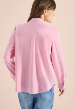 Blouse met overhemdkraag en omslag