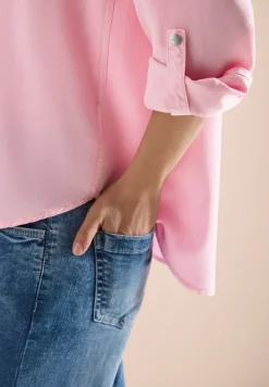 Blouse met overhemdkraag en omslag