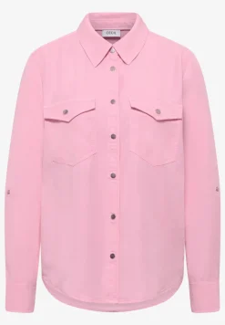 Blouse met overhemdkraag en omslag