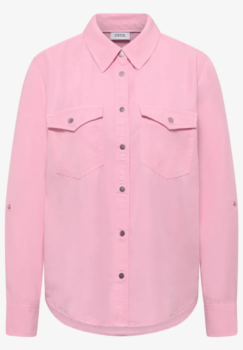 Blouse met overhemdkraag en omslag