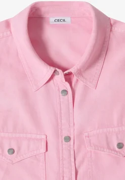 Blouse met overhemdkraag en omslag