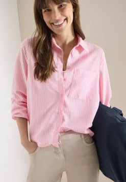 Blouse met overhemdkraag en strepen