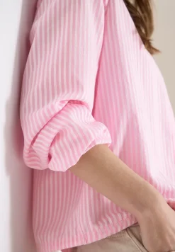 Blouse met overhemdkraag en strepen
