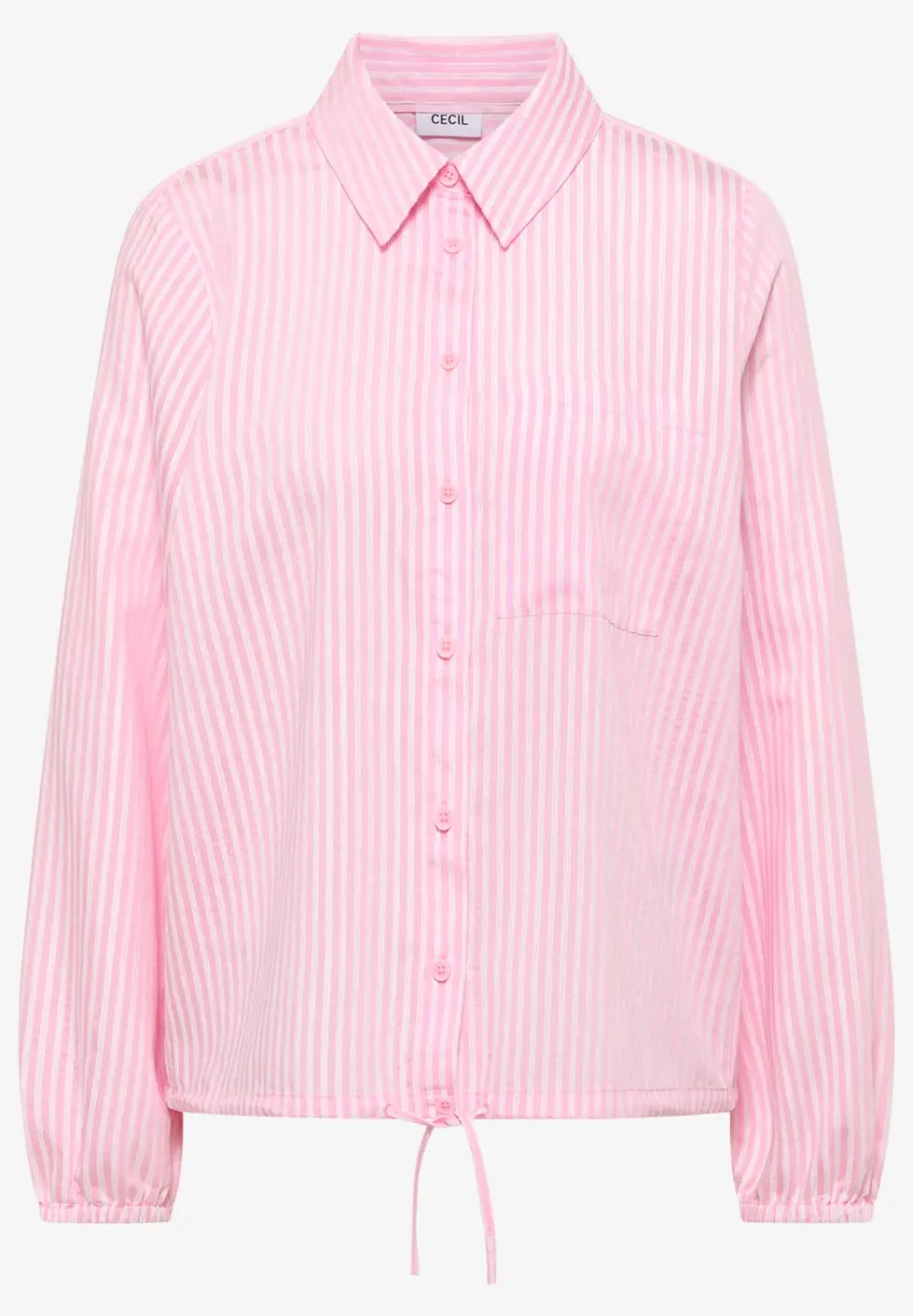 Blouse met overhemdkraag en strepen