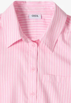 Blouse met overhemdkraag en strepen