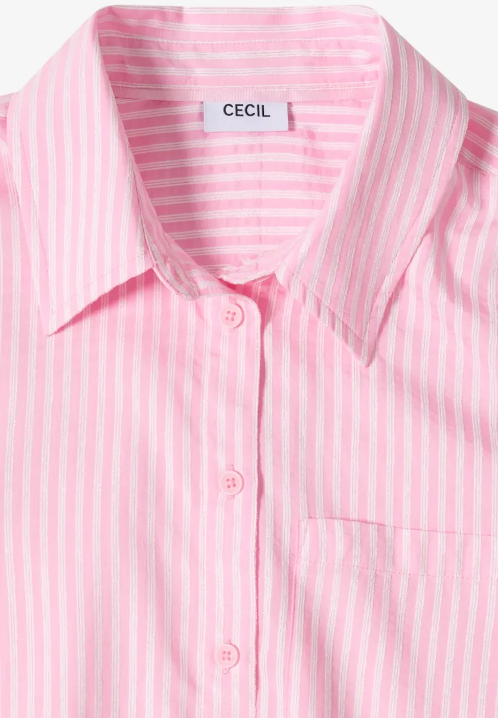 Blouse met overhemdkraag en strepen