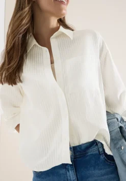 Blouse met overhemdkraag en strepen