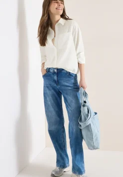 Blouse met overhemdkraag en strepen