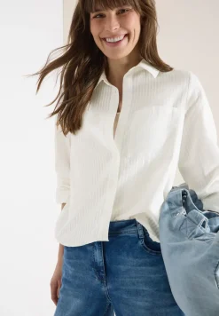 Blouse met overhemdkraag en strepen