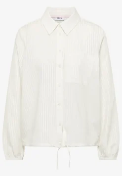 Blouse met overhemdkraag en strepen