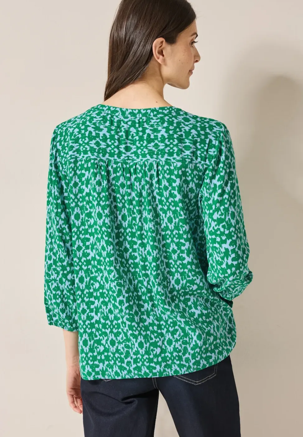 Blouse met print en glitter