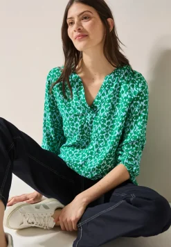 Blouse met print en glitter