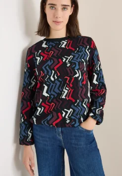 Blouse met print en glitter