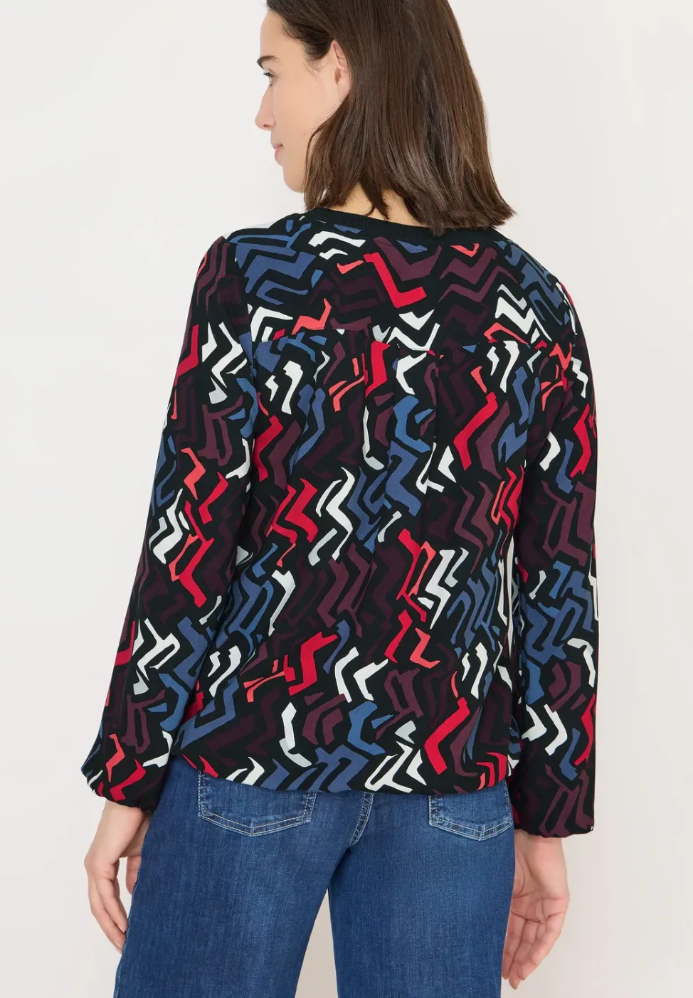 Blouse met print en glitter