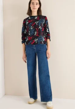 Blouse met print en glitter