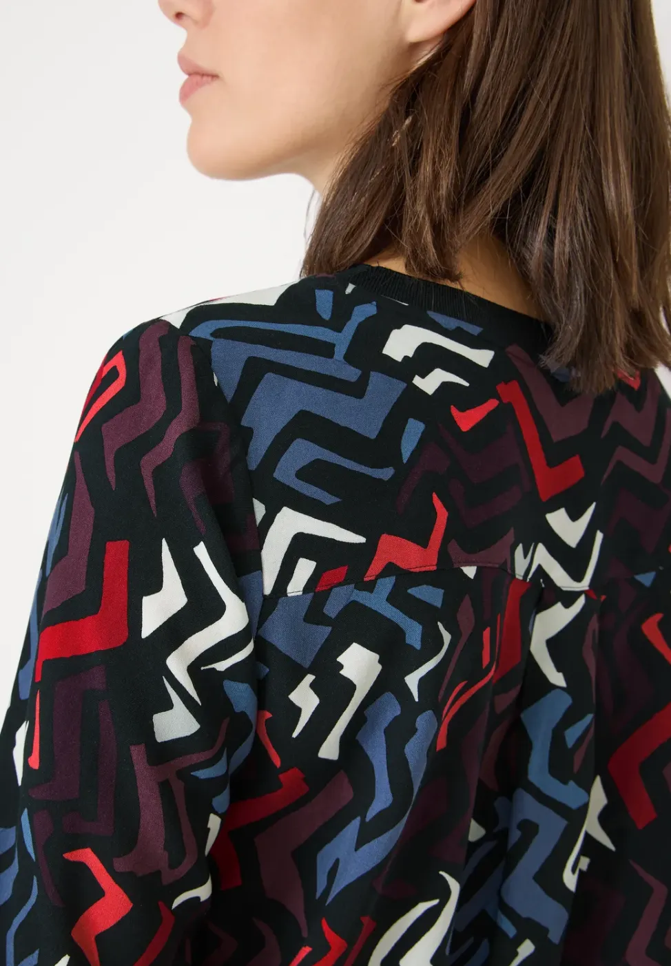 Blouse met print en glitter