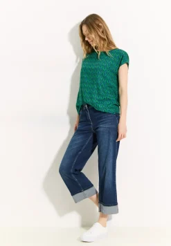Blouse met print en knopen