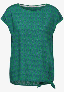Blouse met print en knopen
