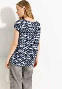 Blouse met print en knopen