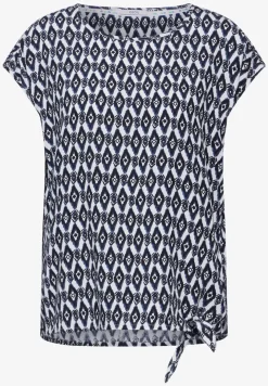 Blouse met print en knopen