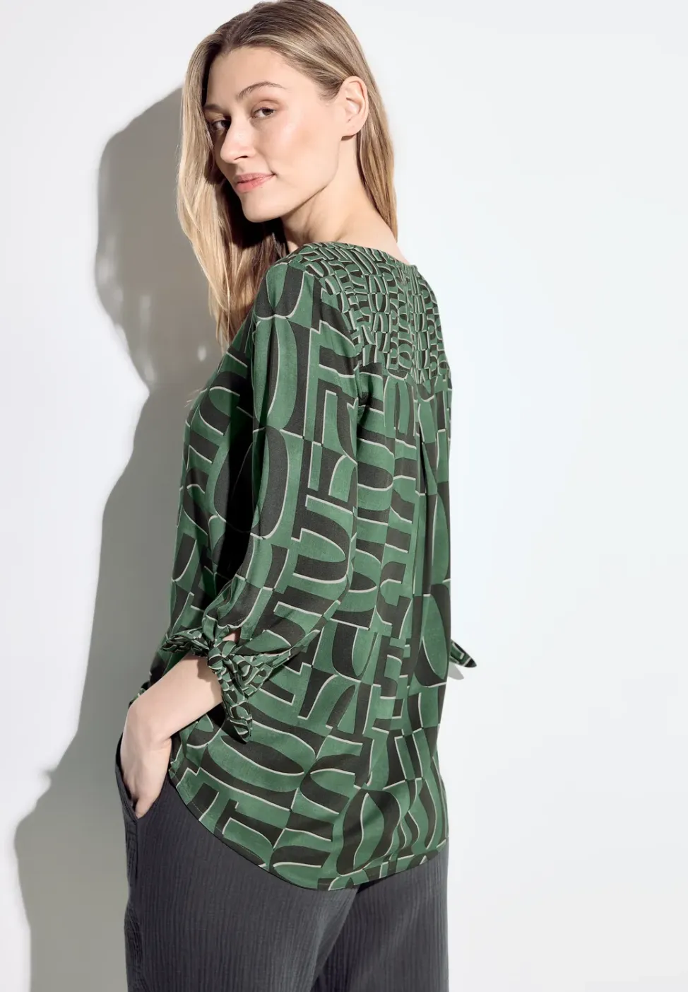 Blouse met print en mouwdetail