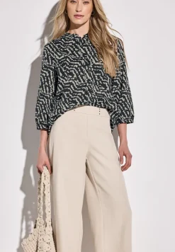 Blouse met print en ruches