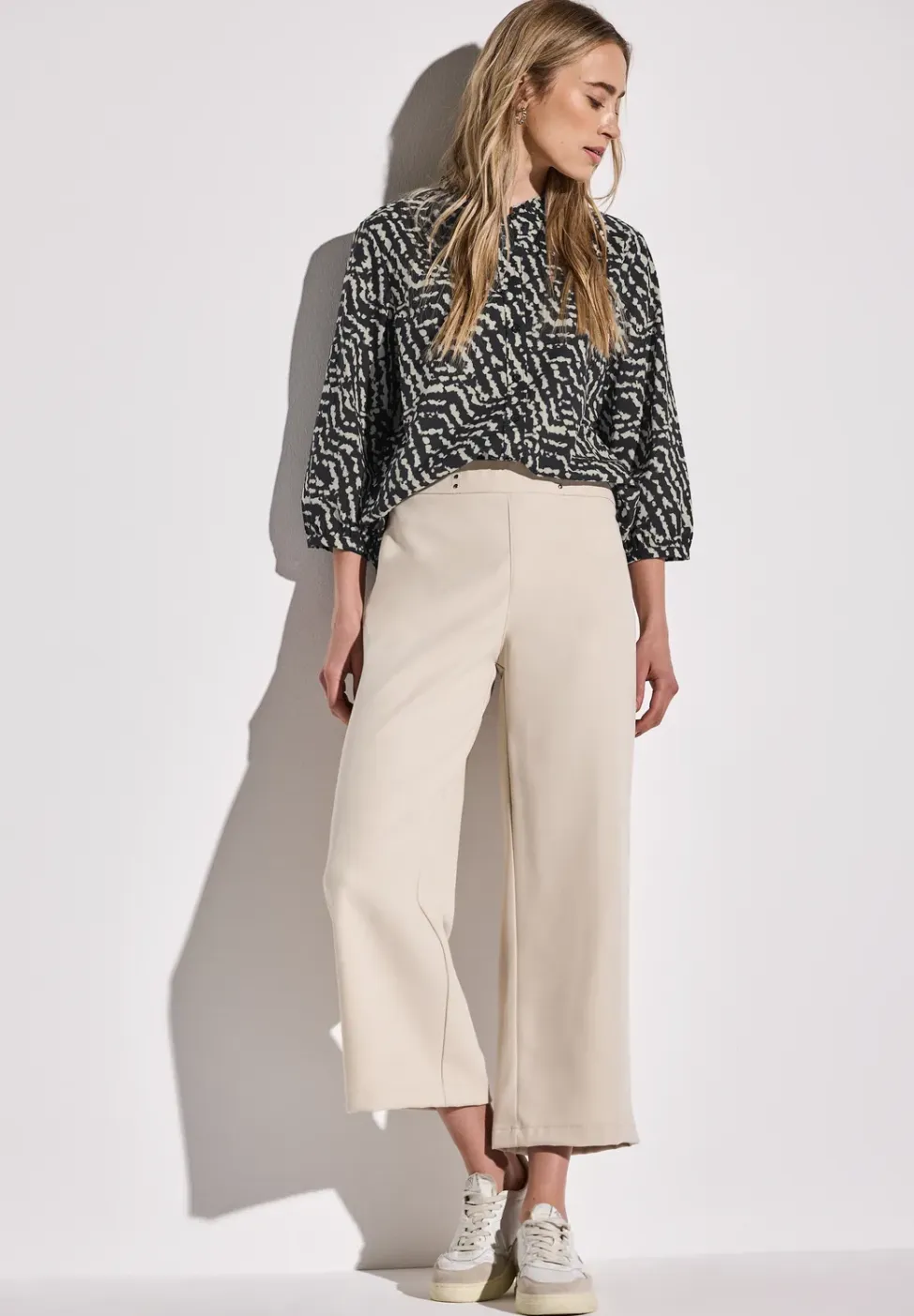 Blouse met print en ruches