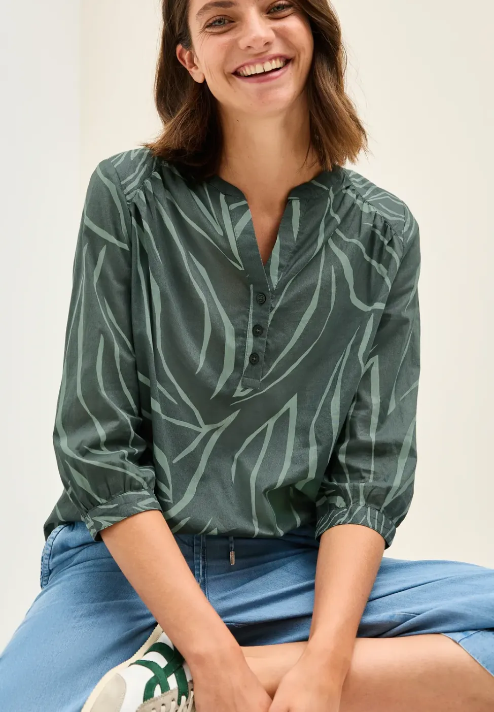 Blouse met printmix