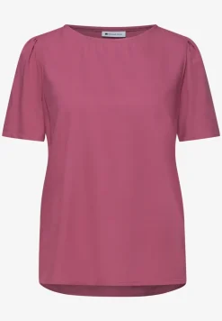 Blouse met ronde hals en korte pofmouwen