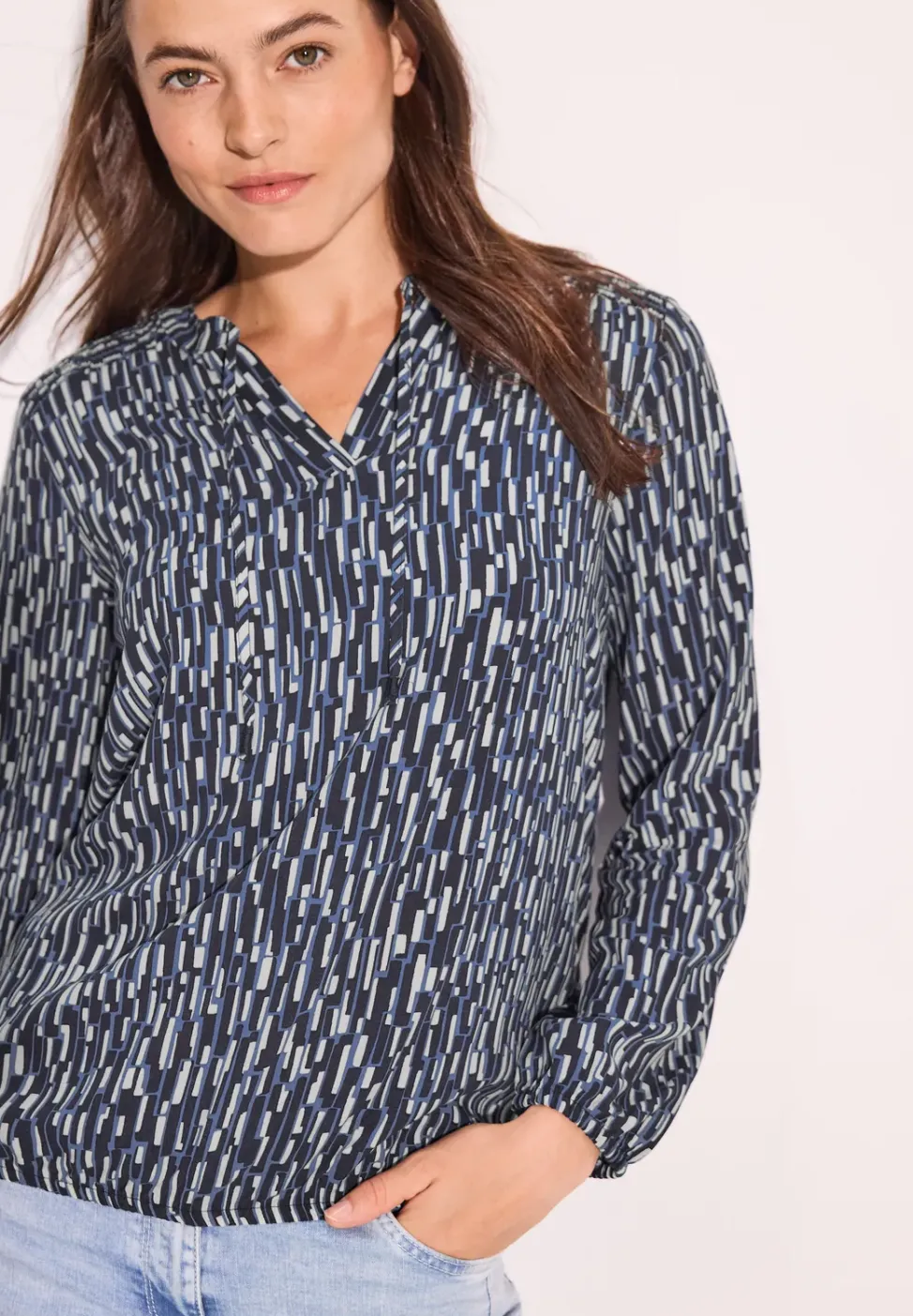Blouse met smokdetail