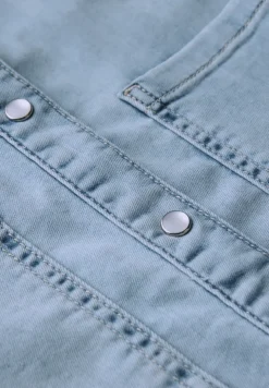 Blouse van denim met gebleekte look