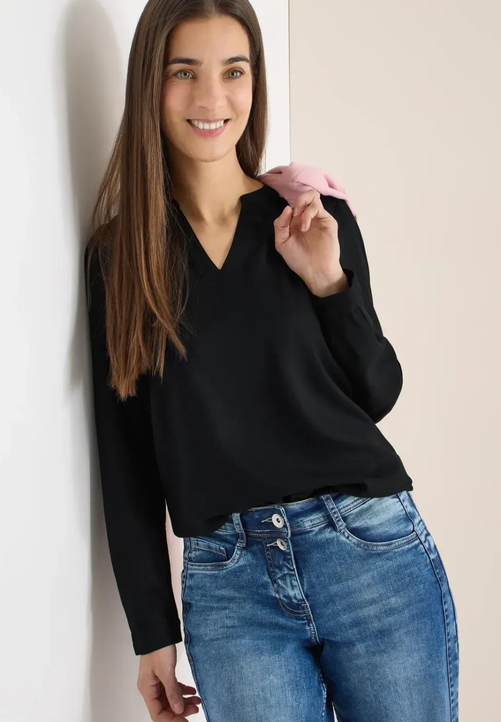 Blouse in effen kleur