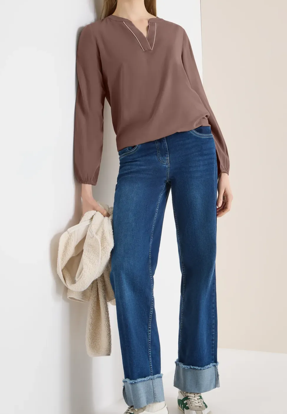 Blouse in effen kleur