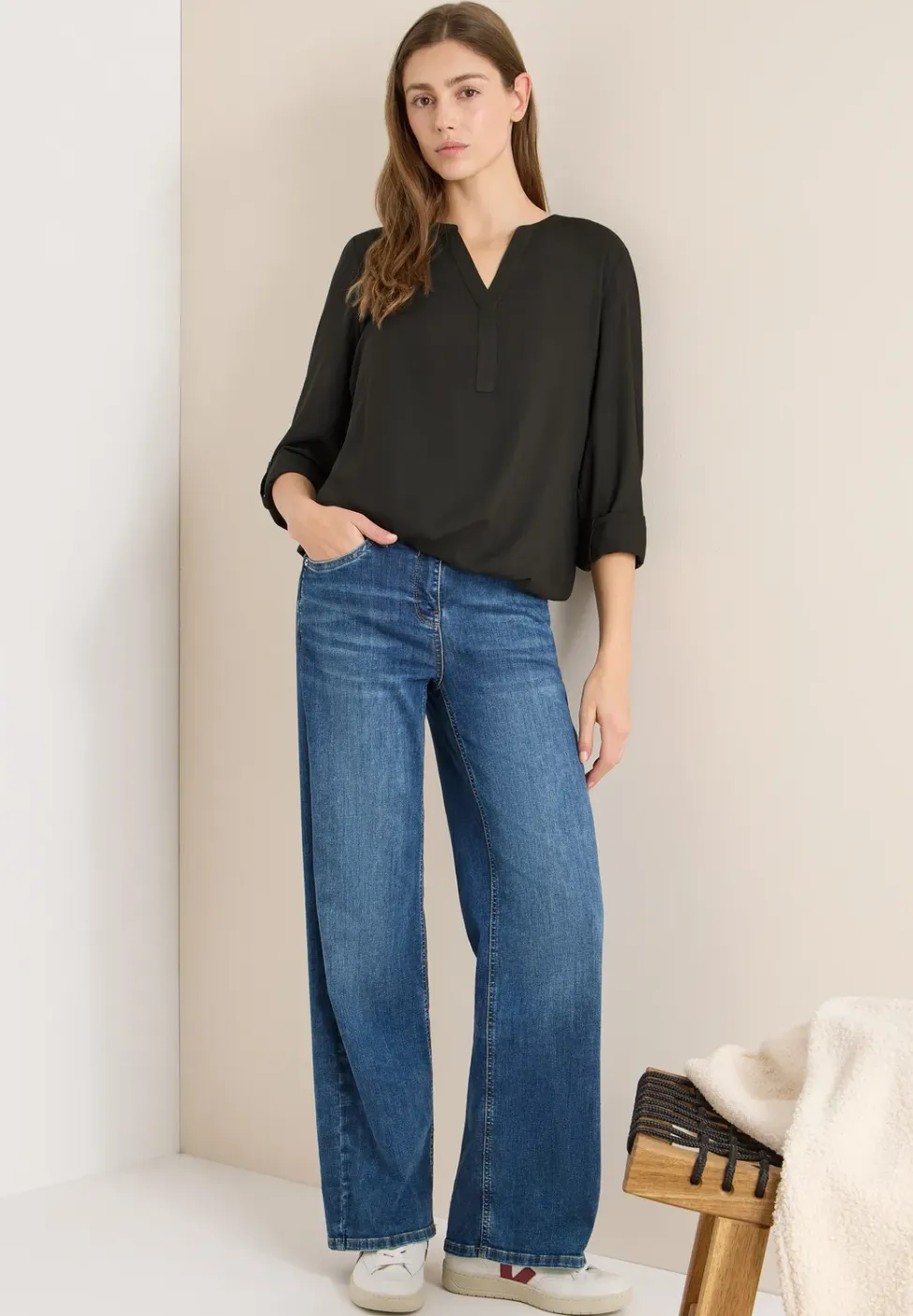 Blouse in effen kleur