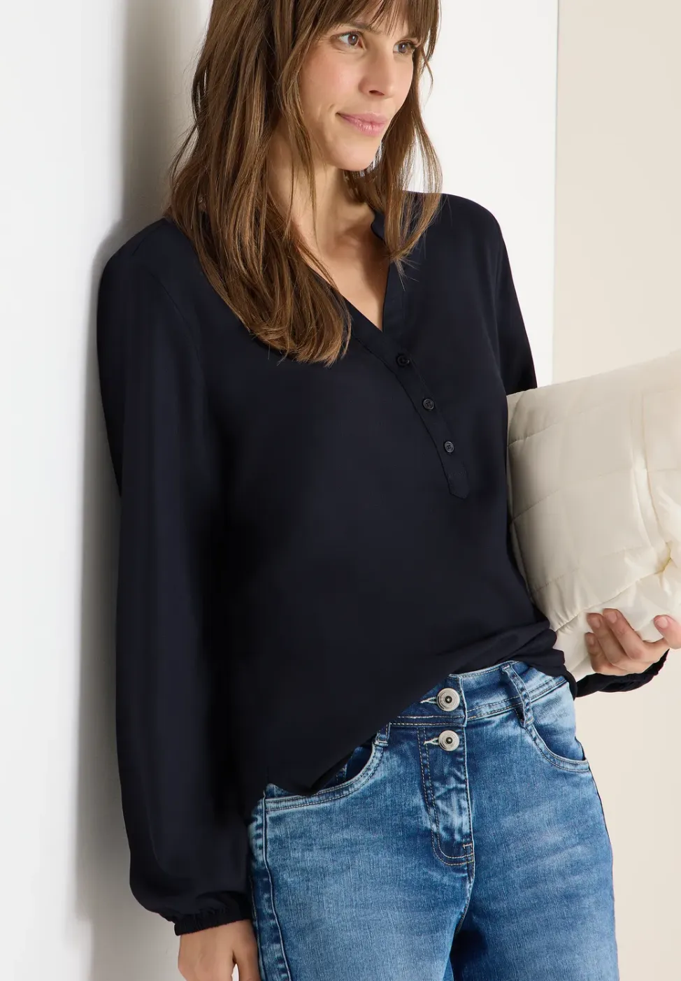 Blouse in effen kleur