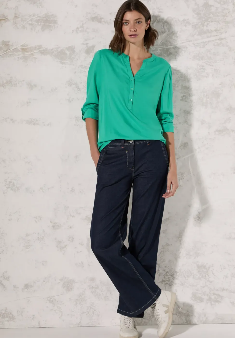 Blouse in effen kleur