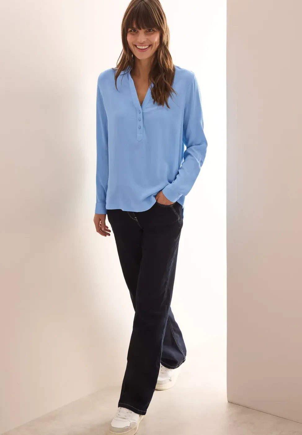 Blouse in effen kleur