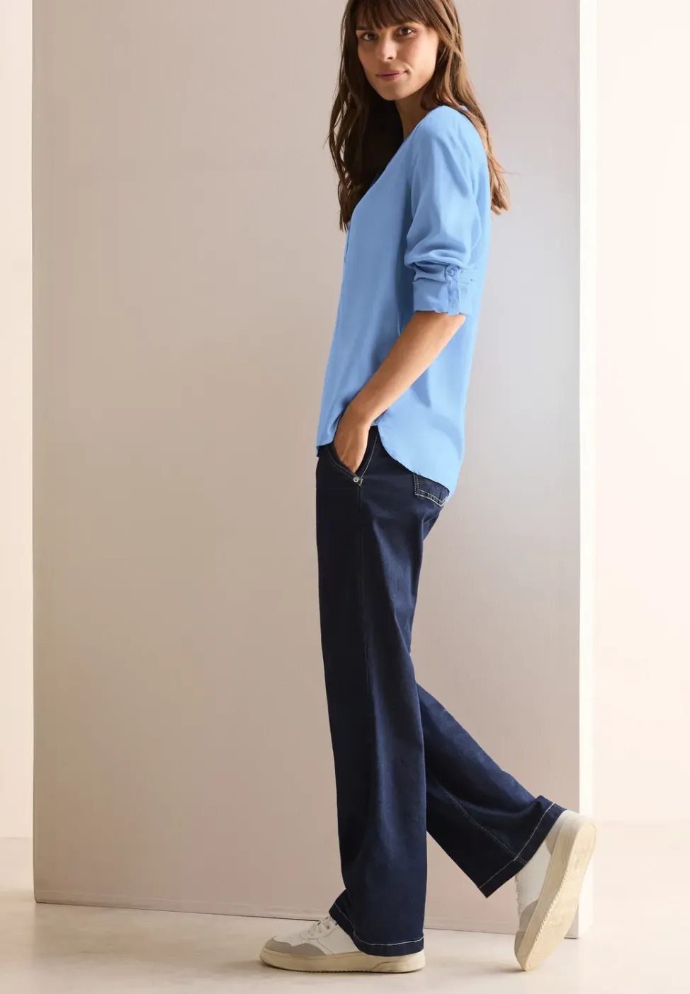 Blouse in effen kleur
