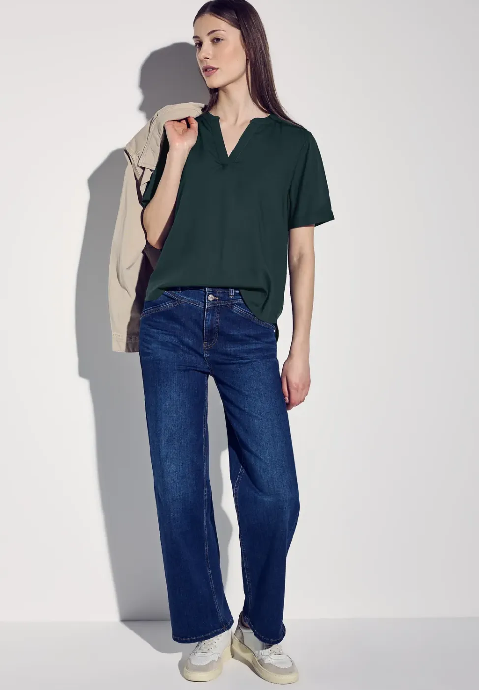 Blouse in effen kleur