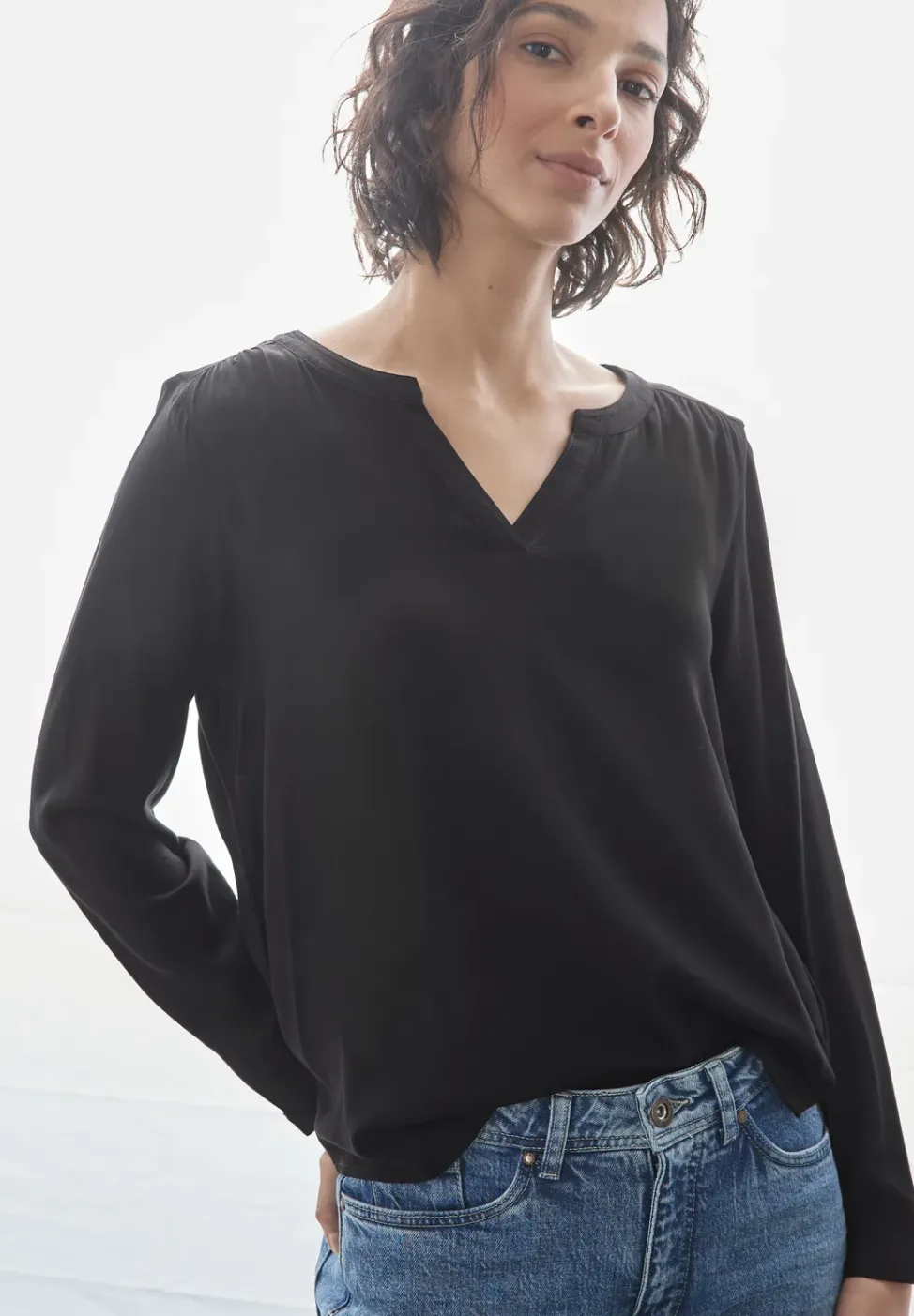 Blouse in effen kleur